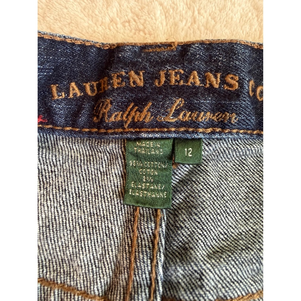 Lauren Ralph Lauren Classic Straight Leg Jeans Dark Wash Stretch Denim Size 12 - Picture 5 of 9